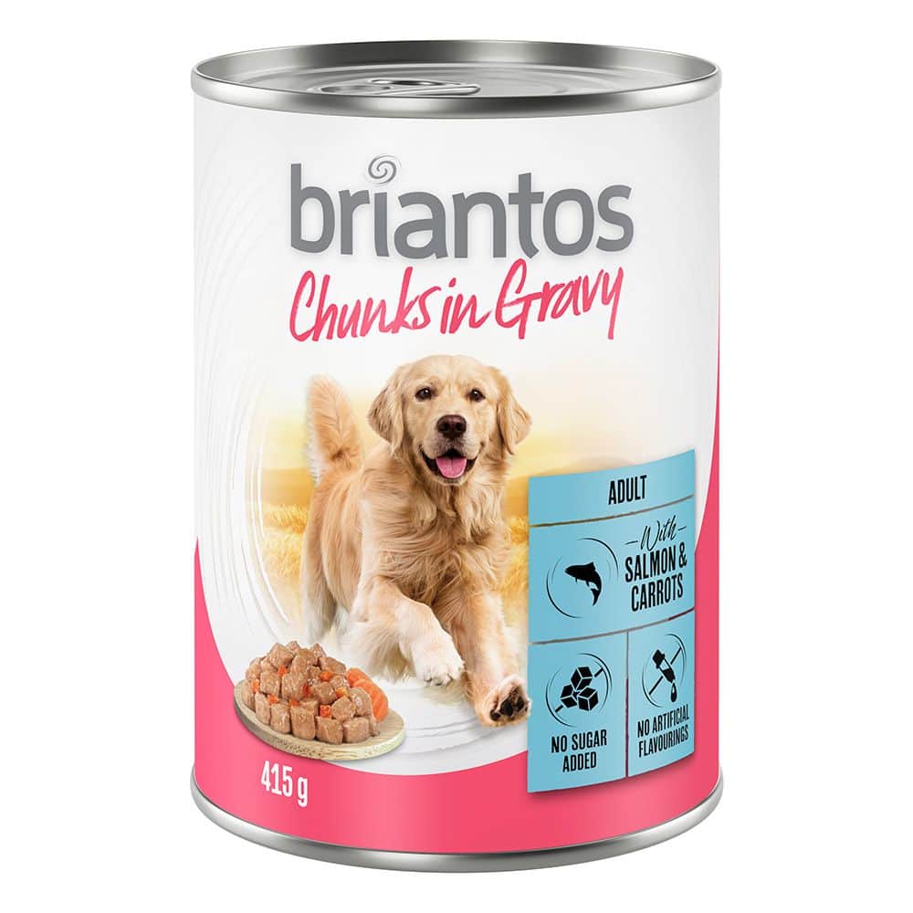 Briantos Chunks in Gravy – Zalm en Wortel – 6 x 415 g