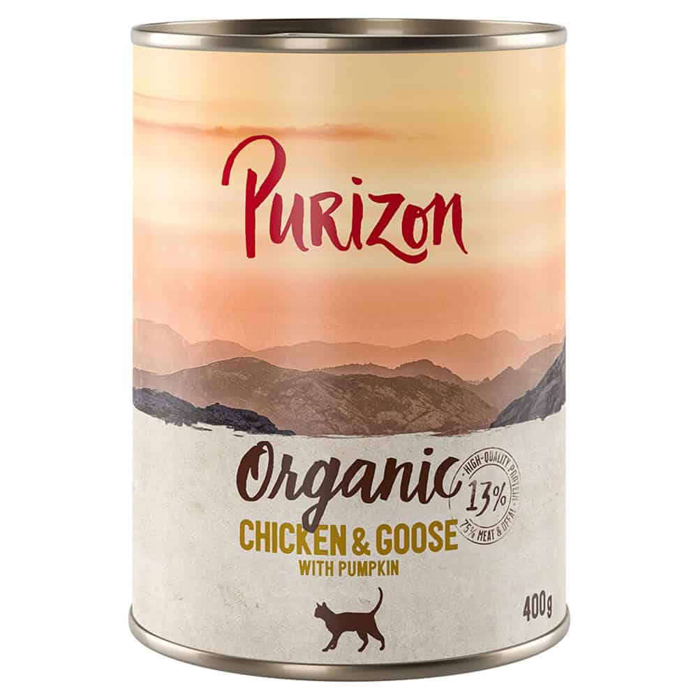Voordeelpakket: Purizon Organic 24 x 400 g – Kip en Gans met Pompoen