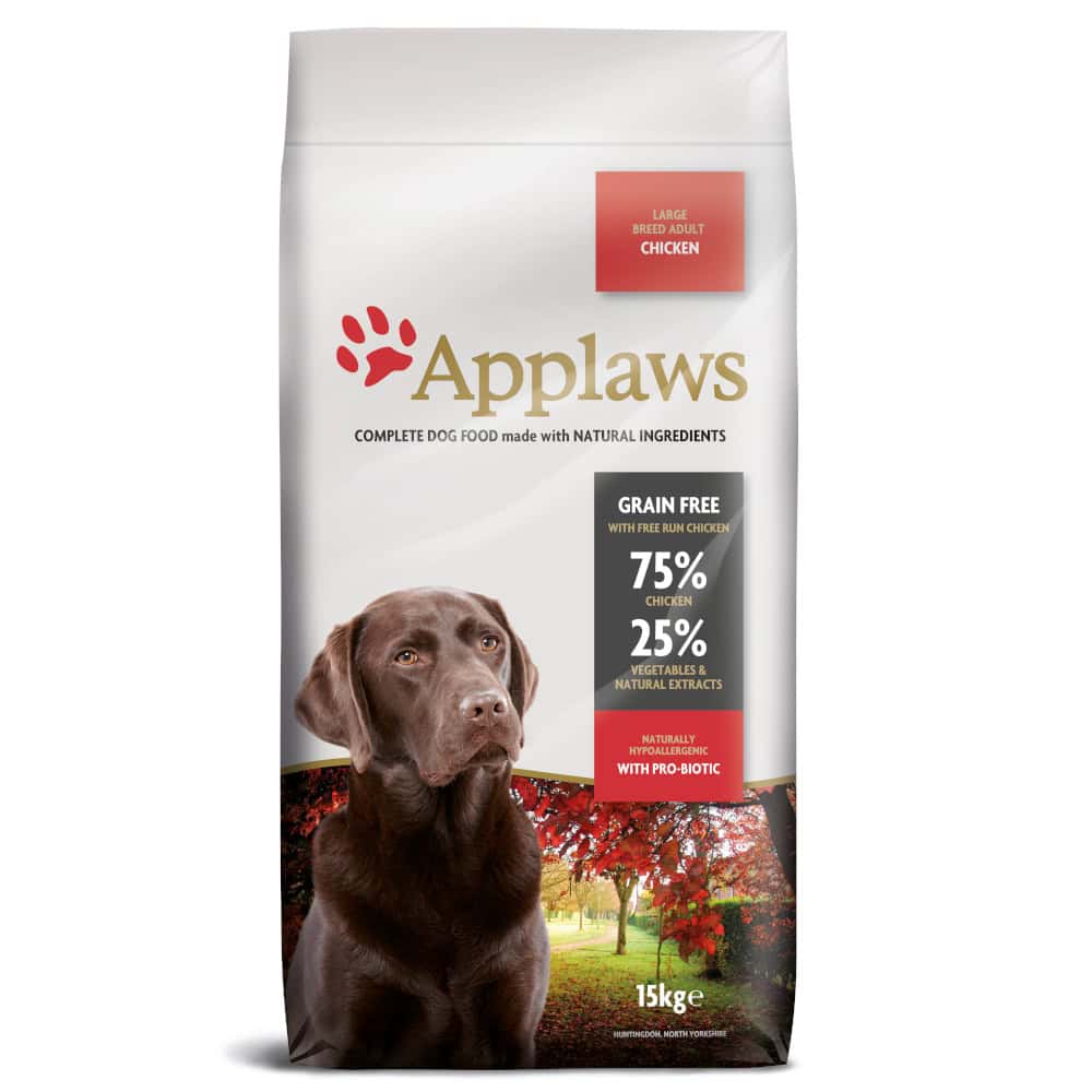 Voordelig Dubbelpak: 2 x 7,5 / 15 kg Applaws Hondenvoer – Adult Large Breed – Kip (2 x 15 kg)