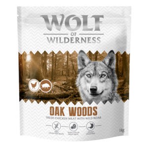 Wolf of Wilderness Adult "Oak Woods" Wild Zwijn - graanvrij - Voordeelpakket: 4 x 1 kg Nieuwe Receptuur
