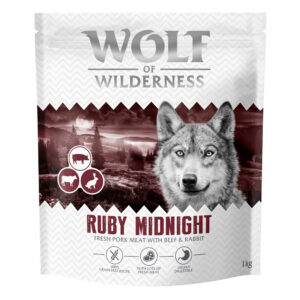 Wolf of Wilderness Adult "Ruby Midnight" Rund & Konijn - Graanvrij - Voordeelpakket: 4 x 1 kg Nieuw Recept