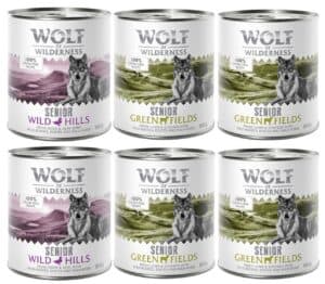 Wolf of Wilderness Senior 6 x 800 g - Mixpakket: Lam & Kip, Eend & Kalf
