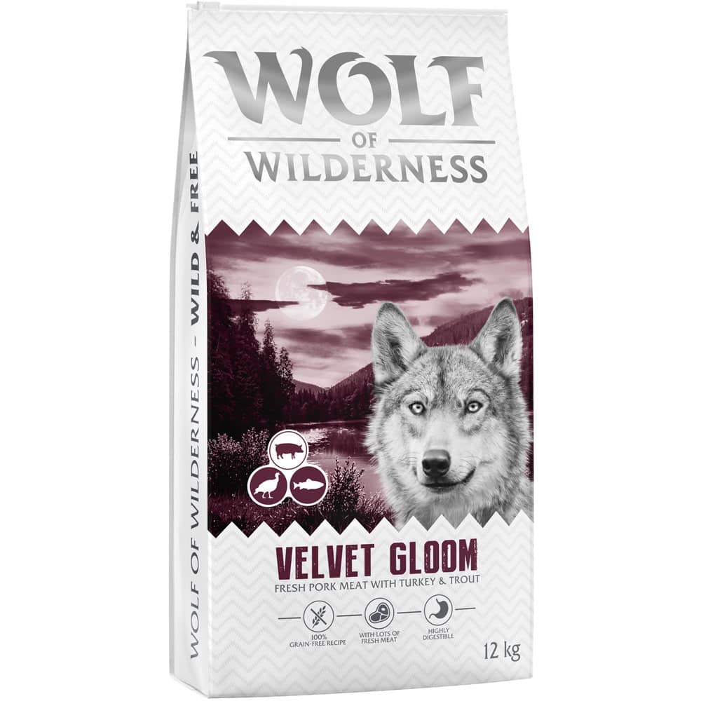 Wolf of Wilderness “Velvet Gloom” Kalkoen & Forel – graanvrij – Dubbelpak: 2 x 12 kg Nieuw Recept