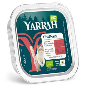 Yarrah Bio Chunks 16 x 100 g - Bio-Kip met Haring & Bio-Spriulina