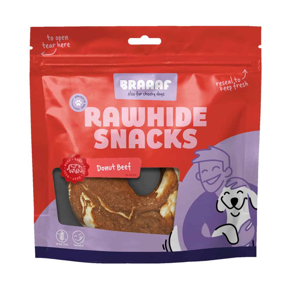10x Braaaf Hondensnack Donut Rund & Vis 10-12 cm 115 gr