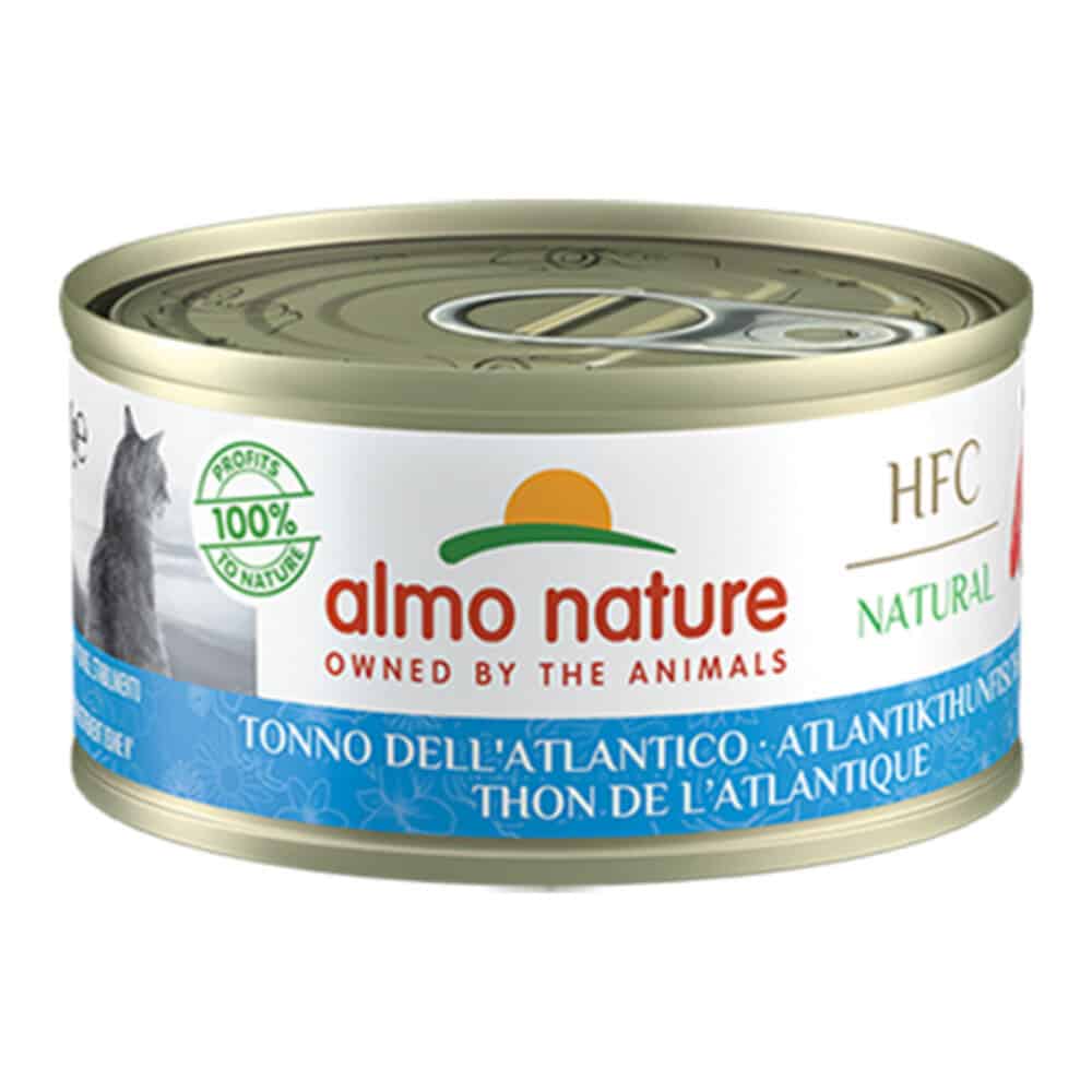 48x Almo Nature HFC Natural Kattenvoer Nat Atlantische Tonijn 70 gr