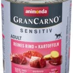 6x 800g animonda GranCarno Adult Sensitive Pure Rund & Aardappelen Honden Natvoer