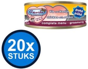 20x Renske - Vers kat paté kip/konijn 70gr - Kattenvoer Natvoer - 70 g