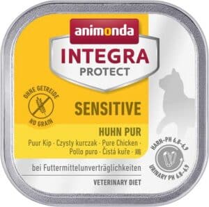 SnelShoppen - Nat Kattenvoer voor Allergieën - Animonda Integra Protect Sensitive - 16 x 100 g Kip - Hypoallergeen Dieetvoer voor Katten - Vermindert